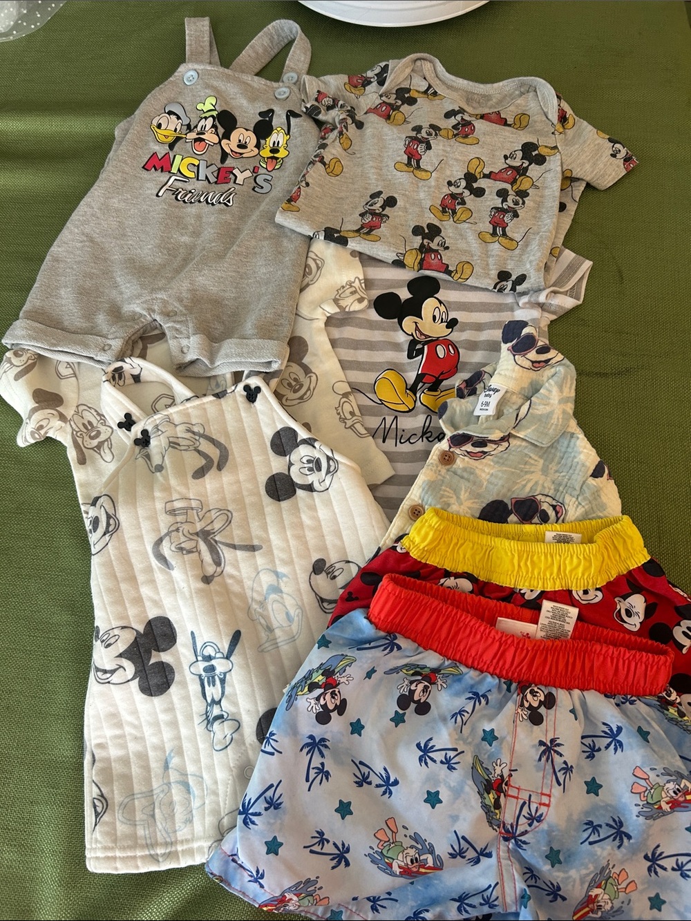 Disney Mickey Mouse Multicolor Kids Pajama Bundle - Gray, Red, Yellow, Blue